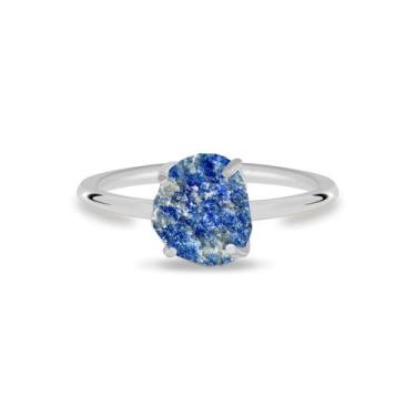 Imagem de Aliança Lápis Lazuli - Cristal Natural, Banho Ouro 18k
