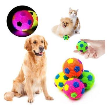 Imagem de Kit 6 Bolas Bolinhas Para Cães Gatos Com Led E Apito Pisca - Bacon Bor