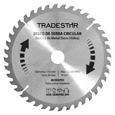 Imagem de Disco Lamina Serra Circular P/ Madeira 110x20mm Makita 40 Dentes - Tra