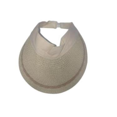 Imagem de Viseira Aberta Mole Feminina Moda Praiano Tendência Verão, Bege