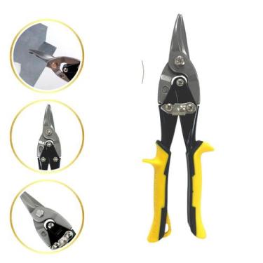 Imagem de Tesoura Manual Para Cortar Chapa Ferro Aço Inox Corte Reto Profissiona