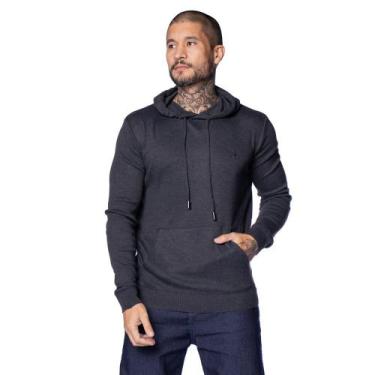 Imagem de Suéter Masculino Balboa Tricot com Capuz Mesclado Preto, Preto, P