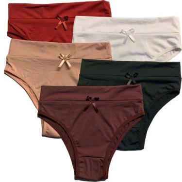 Imagem de Kit 5 de Calcinha Calçola Fristyle Microfibra Lisa Lingerie Atacado, G