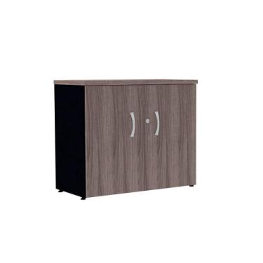 Imagem de Armario Baixo 02 Portas P25 Pandin 70 CM Walnut e Preto