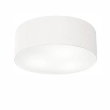Imagem de Plafon Cilíndrico Md-3014 Cúpula em Tecido 50x15cm Branco - Bivolt - V