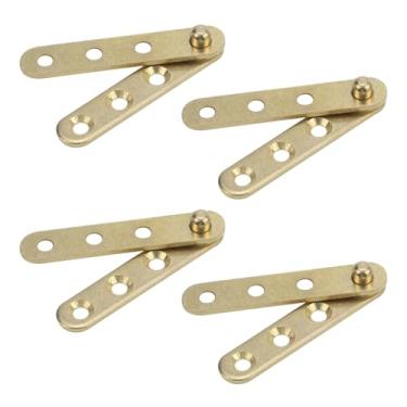 Imagem de T Tulead Dobradiças de porta retas, dobradiças de cobre, dobradiças douradas ocultas, dobradiças de porta de armário de 90 graus, 4 peças para armário de janela de armário, com parafusos