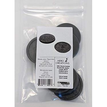 Imagem de HERO Creations Miniatura 8 lotes de plástico cinza bases 50 mm -2 polegadas - tamanho circular grande, para RPG - mesa - mesas de jogos de guerra