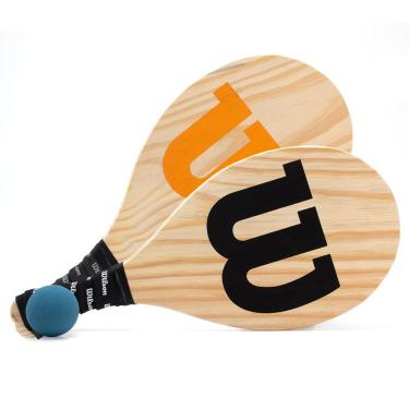 Imagem de Kit Frescobol Wilson Logo com 2 Raquetes e 1 Bola 