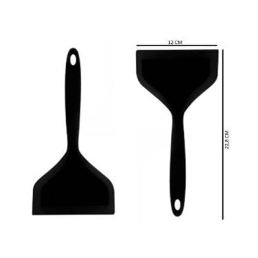 Imagem de Duas Espátulas Raspador Larga Silicone Cabo Maciço 25,8 cm UNYHOME