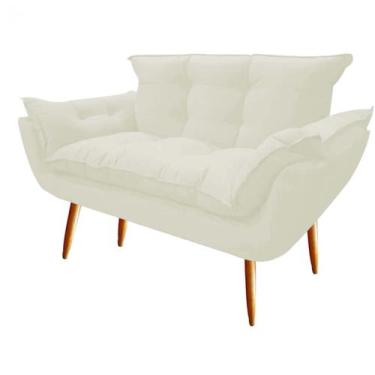 Imagem de Namoradeira  Decorativa  Opala Pés Palito em Madeira 2 Lugares Sala de