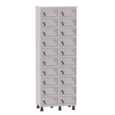 Imagem de Armário Porta Objetos de Aço 2 Vãos 20 Portas Fechadura Pandin 1,90 m 