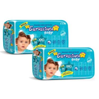 Imagem de Fralda Estrelinha Baby Hiper 2 Pacotes Tamanho XXG Com 56 Unidades Cad