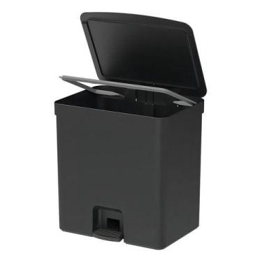 Imagem de Lixeira de Pedal Trium 20L Dupla Preto - OU, Preto