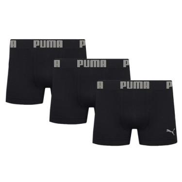 Imagem de Kit 3 Cuecas Boxer Puma Sem Costura Masculino, Preto, M