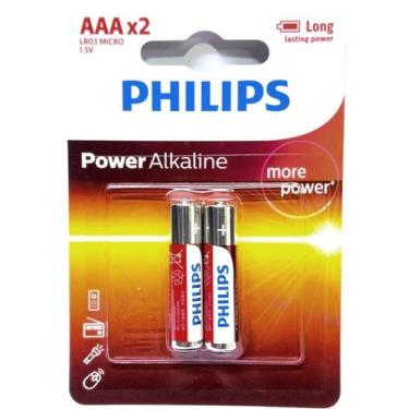 Imagem de Pilha alcalina Philips AAA LR03P12S/59 - cartela com 2 unidades