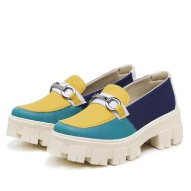 Imagem de Mocassim Oxford Feminino Plataforma Tratorada Blogueira  - Tk Moda, Co