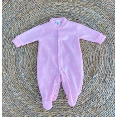 Imagem de Macacão soft rosa, com coração branco - CAXINGULÊ BRASIL, P SEM CAPUZ
