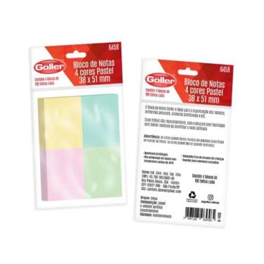 Imagem de Kit Post It 4 Blocos Cores Pastéis 100 folhas cada - Göller