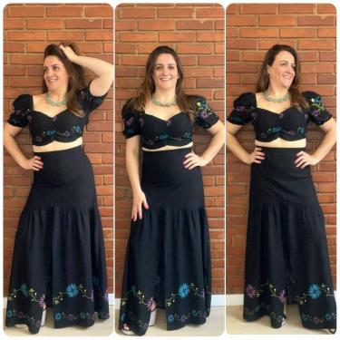 Imagem de Conjunto Cropped e Saia Longa Rita