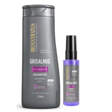Imagem de Kit Grisalhos Bio Extratus Shampoo e Sérum Brilho Prateado
