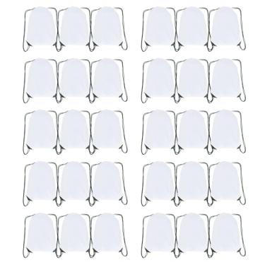 Imagem de JohahaTim Mochila com cordão, mochila com cordão, faça você mesmo, academia, esportes, viagem, ioga, mochila com cordão, Branco, 42 x 34 cm / 16.54 x 13.39 inch, Viajar