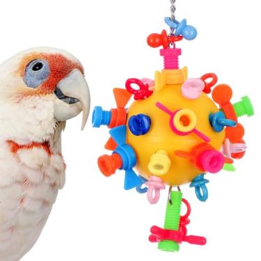Imagem de Super Bird Creations SB1215 Brinquedo de pássaro screwball - Brinquedo mecânico interativo para pássaros grandes - cinza africano, papagaios, cacatuas pequenas, mini araras - incentiva a exploração e