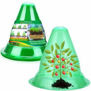 Imagem de 【30 peças】 Cloches de jardim para plantas, capas de plantas grandes protetores de plantas cloches transparentes para proteger plantas de pássaros, lesmas, geada, clima congelado, 27 cm P x 24 cm A,