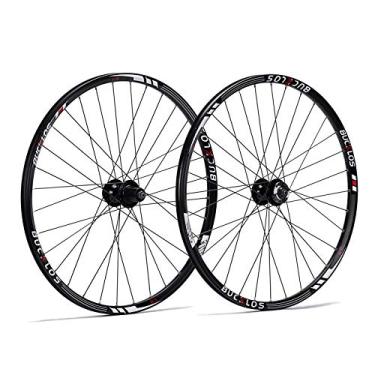 Imagem de BUCKLOS Mtb Wheelset 26" 27.5" 29" Disco de Freio de Liberação Rápida 32H Mountain Bike Wheels, Aro de Liga de Alumínio de Alta Resistência Roda de Bicicleta Preta, Adequado para Cassete de 8-10 Veloc