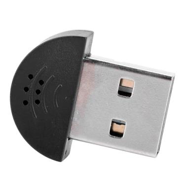 Imagem de Super Mini Microfone USB para Laptop - Design Plug and Play, para Chamadas Skype e Software de Reconhecimento de Voz (Preto)