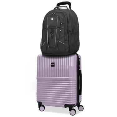 Imagem de World Traveler Dejuno Ultimate Travel Combo Spinner Mochila de Mão e Laptop Conjunto de 2 Peças, Lavanda, Lavanda, Conjunto de bagagem de mão e laptop Dejuno Ultimate Travel Combo Spinner de 2 peças