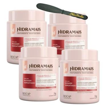 Imagem de 4UN Creme Para Massagem Termoativado 1KG Hidramais+Espátula