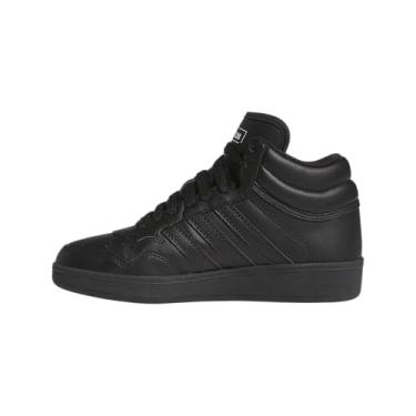 Imagem de adidas Tênis de basquete unissex infantil Hoops 4.0 cano médio, Preto/Preto/Branco, 3.5 Little Kid