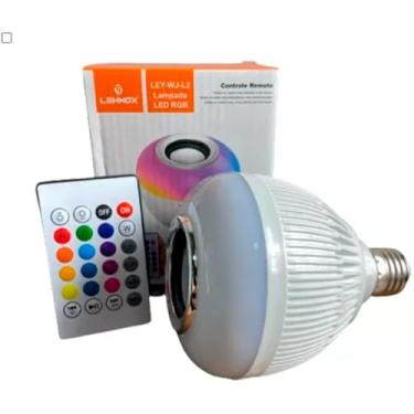 Imagem de Lâmpada Bluetooth RGB com Música, Caixa de Som Integrada e Controle Remoto – Iluminação Colorida e Áudio