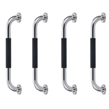 Imagem de Barra de Apoio 30cm Inox Suporte Antiderrapante Kit 4 unidades Banheiro Box Idoso Gestante Criança Cadeirante Proteçao Segurança Acessibilidade