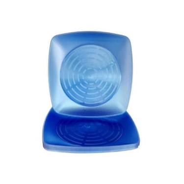 Imagem de Prato Acrílico Quadrado Resistente 22cm Azul Tr - 10 unid - PB Festas