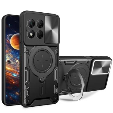 Imagem de Ysnzaq Capa protetora para OnePlus 13 5G com suporte, capa de telefone resistente à prova de choque resistente à prova de choque durável com capa de câmera deslizante para OnePlus 13 5G CQ preta