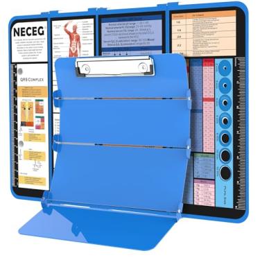 Imagem de NECEG Prancheta De Enfermagem Dobrável - 4 Camadas De Alumínio Para Enfermeiras Prancheta Dobrável Para Enfermagem Edição Médica Folhas De Dicas, Tamanho De Bolso Para Enfermagem, Clipe Para Caneta,