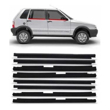 Imagem de Kit Pestana Interna Externa Fiat Uno 84/13 4 Portas 8 Peças - Uniflex