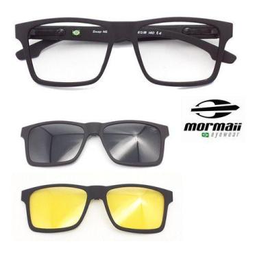 Imagem de Armação De Grau Mormaii Swap Ng Preto 2 Clipon Cinza + Drive, Preto