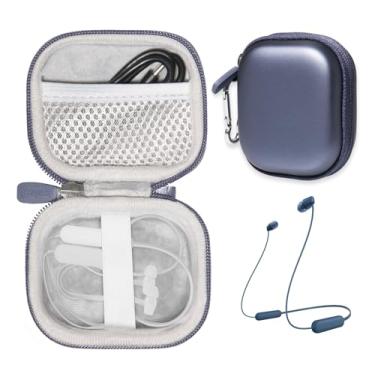 Imagem de CaseSack Capa para fones de ouvido intra-auriculares Sony WI-XB400, C300, C200, C100 sem fio Bluetooth (azul)