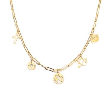 Imagem de MTJAHPS Colar com pingente de cruz e fé com bússola banhada a ouro 18 K – Presente de formatura de enfermeira para mulheres, 18INCH, Aço inoxidável, Sem Pedra Preciosa