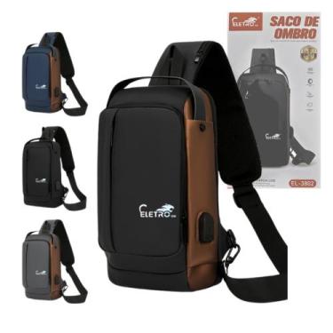 Imagem de Mochila de Ombro Transversal Portátil Viagens com Trava Antifurto Elet