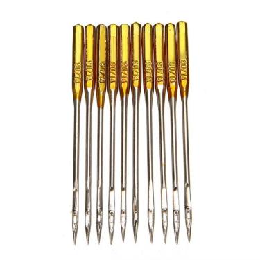 Imagem de 10 Agulhas Para Maquina Doméstica Douradas n 12