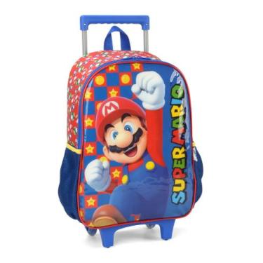 Imagem de Mochila com Rodinhas Super Mario Vermelho - Luxcel