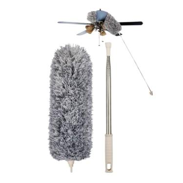 Imagem de Espanador de Pó Flexível Microfibra Lavável com Cabo Longo Retrátil Para Limpeza Geral de Ambientes