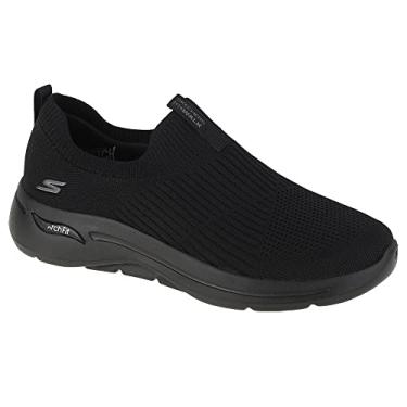 Imagem de Skechers Tênis feminino Go Walk Arch Fit Iconic, Preto/preto, 7.5 Wide