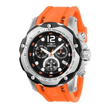 Imagem de Invicta Relógio masculino Speedway 20072 mostrador analógico quartzo suíço laranja, Aço inoxidável, Movimento de quartzo