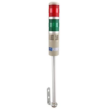 Imagem de Baomain Coluna De Luz De Sinalização Industrial Led Alarme Torre Redonda Indicador De Luz Luz Contínua Luz De Advertência Campainha Lta-502Tj Vermelho Verde Dc 24V
