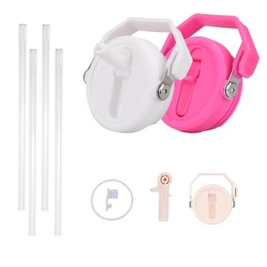 Imagem de Tampa flip de canudo para copo Stanley de 1,134 g, 2 peças à prova de vazamento para tampa Stanley Copo de 1,134 g, tampas de cabo de canudo destacáveis, acessório Stanley Cup Accessory Perfect Fit