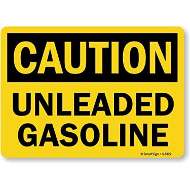 Imagem de SmartSign Etiqueta "Caution - Unleaded Gasoline" | Vinil laminado de 17,8 cm x 25,4 cm
